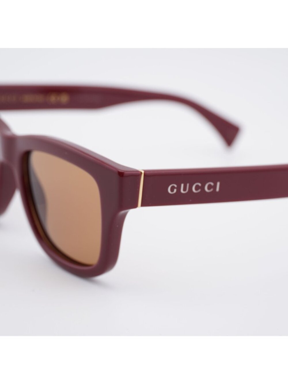 Gucci GG1135S 003 Sunglasses Burgundy Square Frame, Brown Lenses - Picture 3 of 11